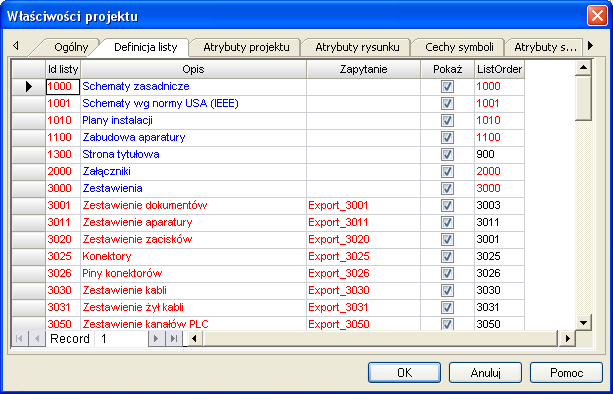 A.5. SORTOWANIE STRONY TYTUŁOWEJ I ZESTAWIEŃ W PROJEKCIE OD STRONY UśYTKOWNIKA (POZIOM ADVANCED) W celu posortowania listy zestawień w projekcie naleŝy kliknąć w eksploratorze projektów prawym
