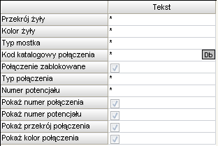 D.6. ZMIANY W EDYTORZE POŁĄCZEŃ Dodano moŝliwość włączenia /wyłączenia widoczności koloru oraz przekroju.