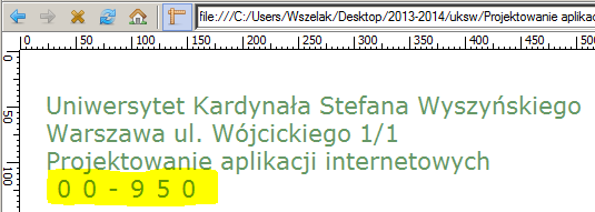 dx = - odstęp pomiędzy literami dy = - odstęp pomiędzy