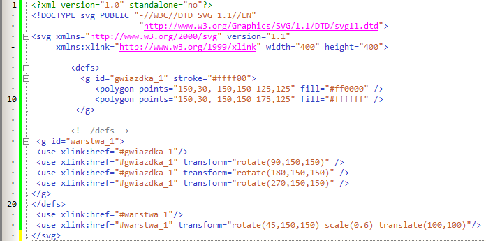 Co za pliki, jaki format: XML i SVG Plik przejściowo zapisany jest jako xml, na etapie projektowania.