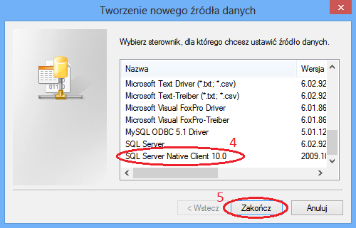 II. Konfiguracja przez ODBC. Program WF-MAG nie tworzy automatycznie połączenia ODBC, więc należy to zrobić przy użyciu narzędzia administracyjnego Źródła danych ODBC.