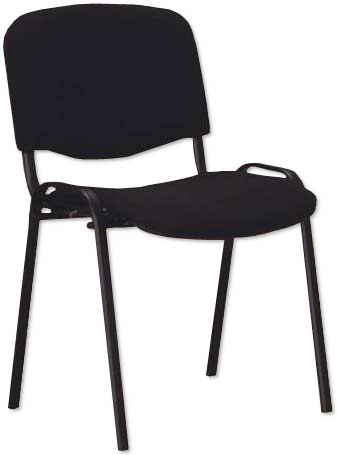 LP 26 Krzesło ISO 10 Podstawa wykonana ze stali lakierowanej na czarno, miękkie, tapicerowane siedzisko i oparcie tkaniną syntetyczną charakteryzującą się wyraźnym splotem włókien oraz wysoką