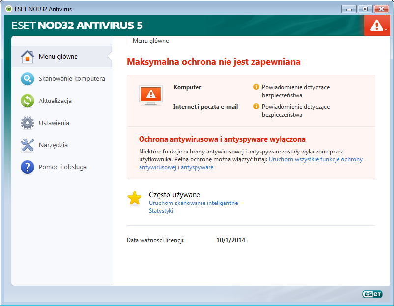3.2 Postępowanie w przypadku, gdy program nie działa poprawnie Jeśli włączone moduły działają prawidłowo, są oznaczone zielonym znacznikiem wyboru.
