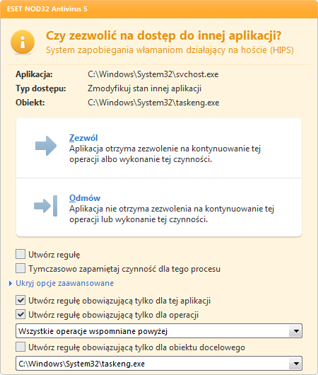 1. Nadaj nazwę regule i w menu rozwijanym Czynność wybierz polecenie Blokuj. 2. Otwórz kartę Aplikacj e docelowe.