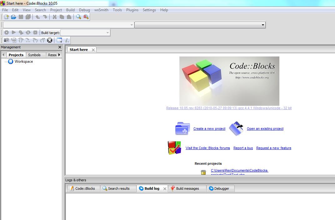 La Menu / Toolbar Przyciski kompilacji Pokazuje otwarte