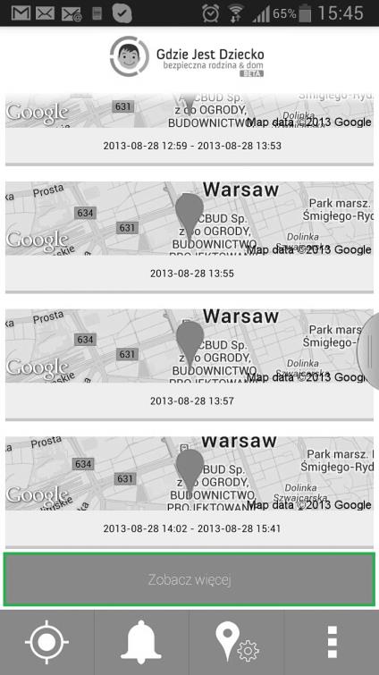 b. Na dole wyświetlone są Twoje ostatnie lokalizacje Rys.