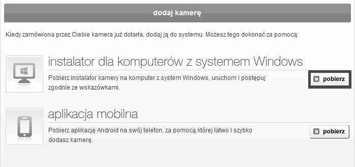 3. Wybierz rodzaj posiadanej przez Ciebie kamery Rys. 4: Wybór modelu instalowanej kamery 4.