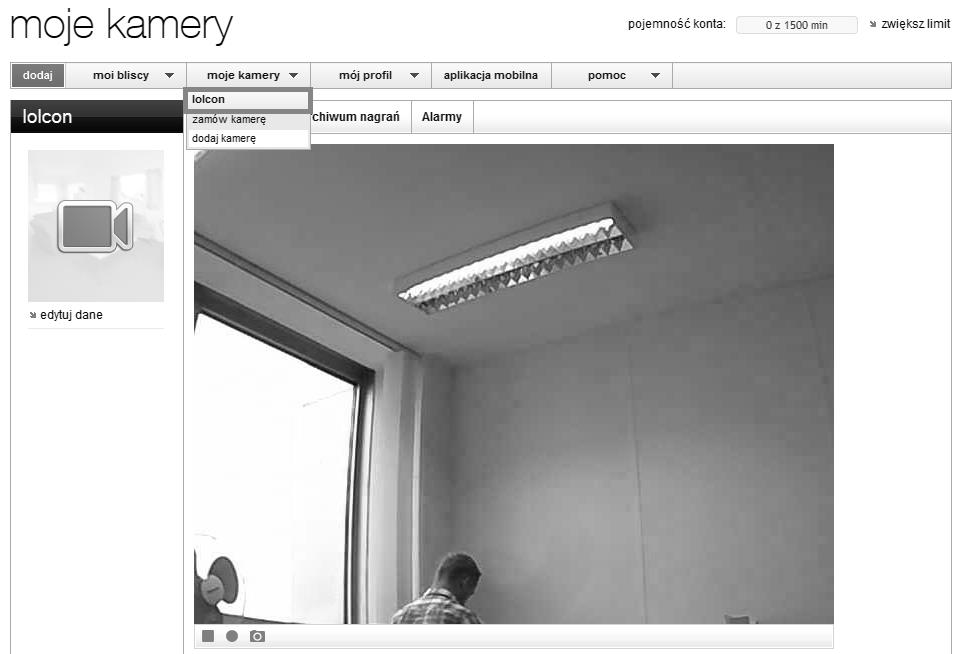 b. Pod obrazem z kamery znajduje się figura koła, naciskając ją rozpoczniesz nagrywanie. Rys.43: Włączanie funkcji nagrywania 9.