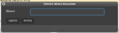 Krok 4 (Funkcje dotyczące opisu reklamy słowami kluczowymi): Przypisz: Masz możliwość wybrania wcześniej utworzonego słowa, z listy słów kluczowych, oraz przypisanie go do nowo utworzonego lub