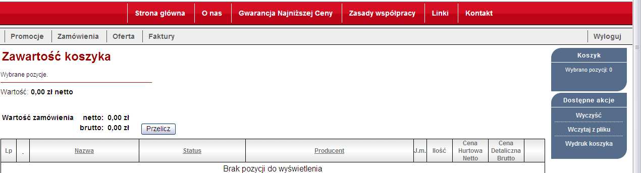 Zapamiętany koszyk, który ma wyŝszy numer Identyfikatora zamówienia jest ostatnio zapamiętanym koszykiem.