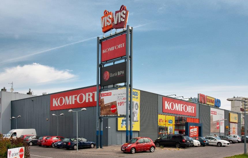 Najważniejsze zrealizowane projekty Street Mall Vis à Vis Łódź Kameralne centrum handlowe typu convenience o całkowitej powierzchni najmu 5 646 m 2 oddane do użytku w grudniu 2014 r.