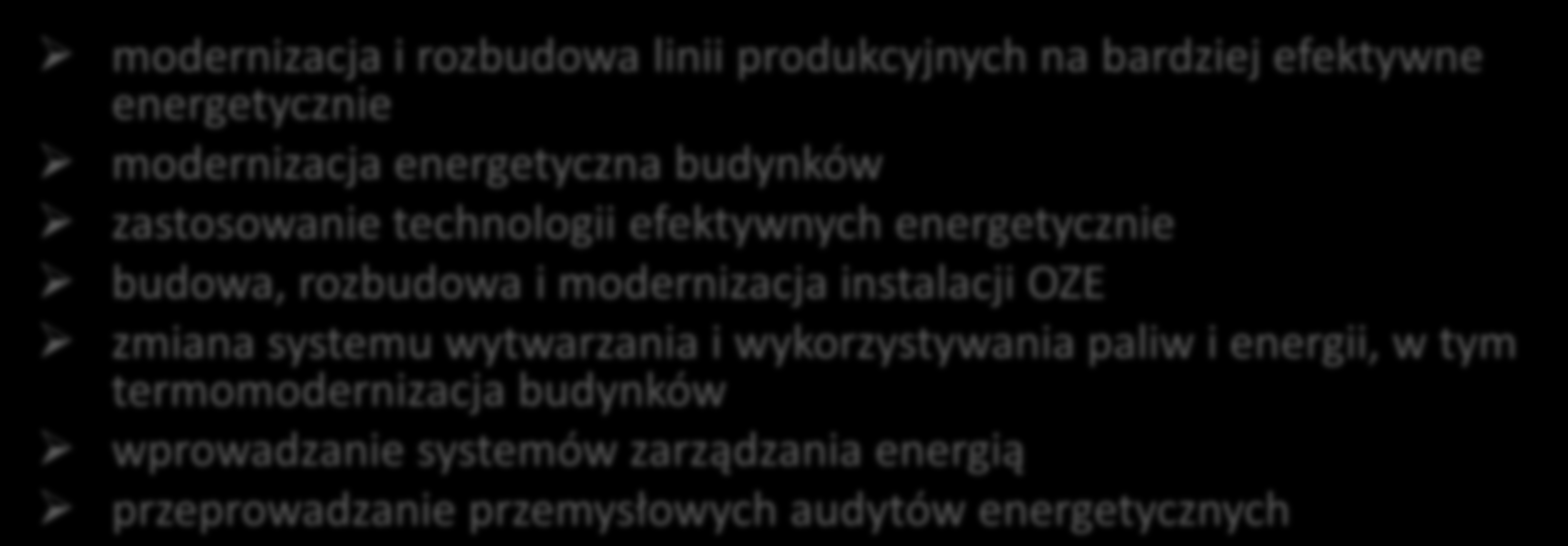 PROMOWANIE EFEKTYWNOŚCI ENERGETYCZNEJ I KORZYSTANIA Z ODNAWIALNYCH ŹRÓDEŁ ENERGII W PRZEDSIĘBIORSTWACH - POIŚ modernizacja i rozbudowa linii produkcyjnych na bardziej efektywne energetycznie