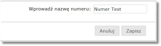 Wybór przycisku [ZAPISZ NUMER] umożliwia zapisanie numeru telefonu zdefiniowanego na formatce nowego doładowania.