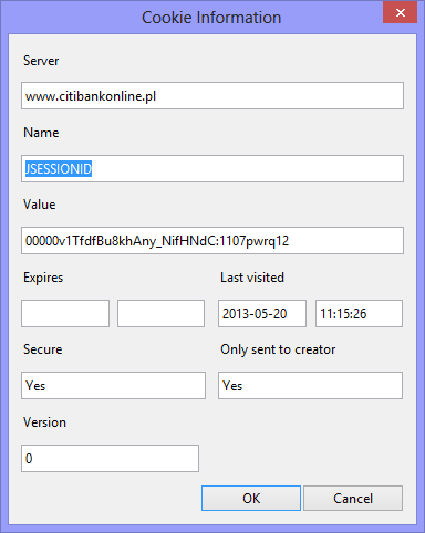 Cookies (ciasteczka) Cookie zwiera nie więcej niż 255 znaków i nie może zajmować więcej niż 4K miejsca na dysku.