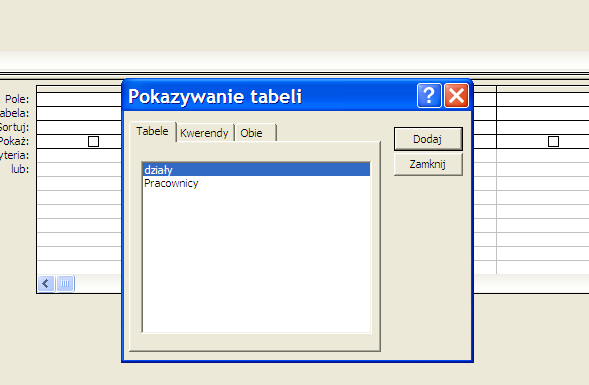 Tworzenie kwedend w widoku