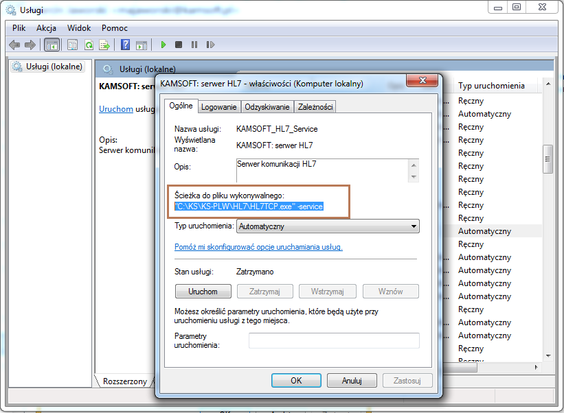 uruchamiany jest program KSPL.EXE, przy standardowej instalacji będzie to..\ks\ks-plw.