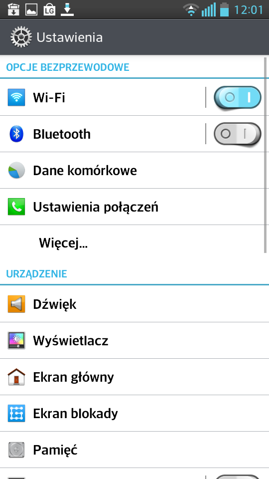 Wejdź w Ustawienia.