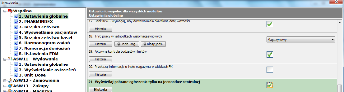 Wyświetlanie ogłoszeń na jednostce centralnej 5.