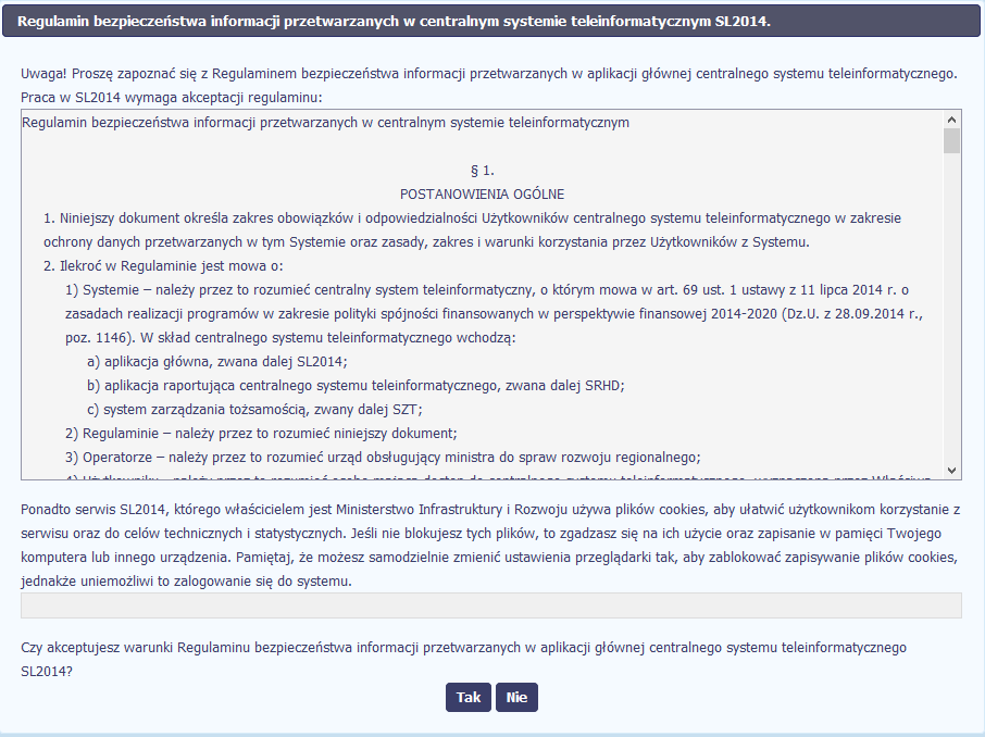 Dostęp do systemu SL2014 Przy pierwszym logowaniu do
