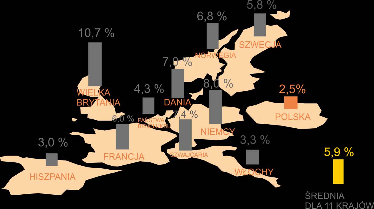 OTOCZENIE POTENCJAŁ RYNKU CHARAKTERYSTYKA RYNKU B2C Według różnych źródeł wartość rynku e-commerce B2C w Polsce wahała się w 2012 roku od 19 do 23 mld PLN W 2013 roku wartość tego rynku przekroczy 26