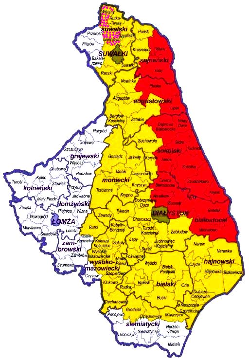 MAPA STREF BUFOROWYCH W ZWIĄZKU Z ASF W POLSCE Z