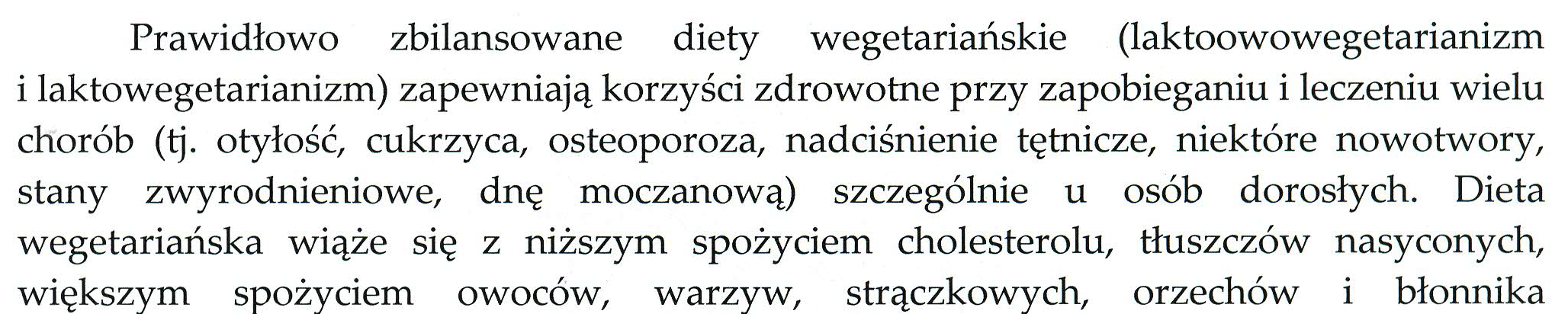 Stanowisko Instytutu Żywości i Żywienia z dnia 12.11.12 r. dotyczące stosowania diet wegetariańskich Jarosz M.