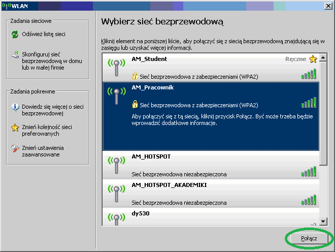 Konfiguracja dla Windows XP 1. Dla komputerów pracujących w domenie adm.