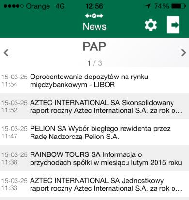 DEPESZE PAP / KOMUNIKATY ESPI Z menu głównego wybierz News, by być na bieżąco z komunikatami spółek