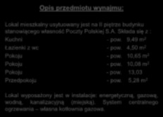 10,08 m 2 Pokoju - pow. 13,03 Przedpokoju - pow.