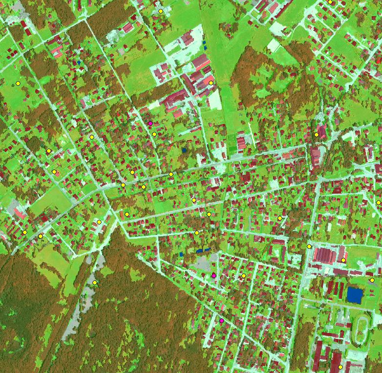 Landcover classes: Walidacja (Wołomin): Żółty :