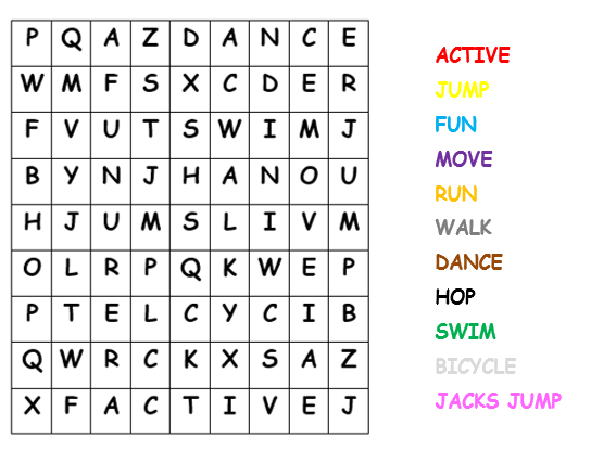 SLAJD NR 13 WORDSEARCH Uczniowie mają za zadanie odszukać ukryte wyrazy odnoszące się do czynności.