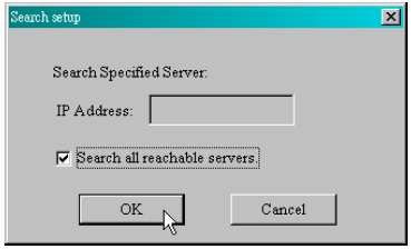 Domyślne wartości: UserName: admin Password: [puste] Po wybraniu opcji Searching Server