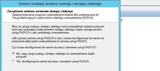 9. Jednym z końcowych ustawień jest określenie w jaki sposób klienci mają być autoryzowani do naszej sieci.