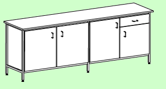 XI. MEBLE LABORATORYJNE oparte na stelażu A Stoły