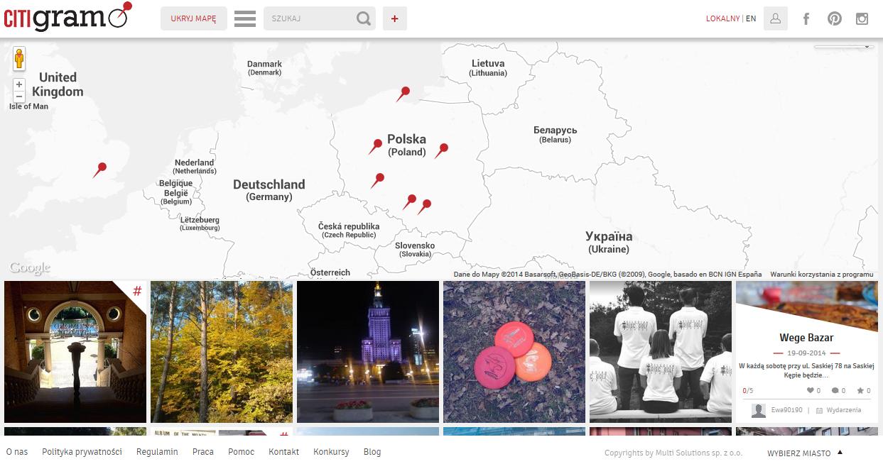 Mapa Europy; czerwone szpilki oznaczają miasta, które dołączyły już do społeczności