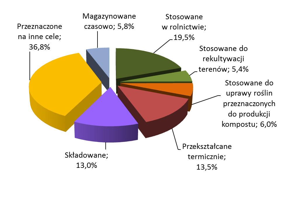 Osady ściekowe kierunki zagospodarowania w 2013 r.