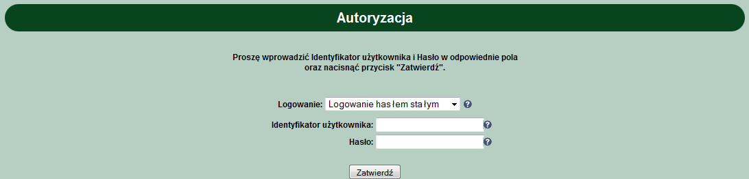 Pierwsze logowanie do bankowości korporacyjnej za pomocą tokena VASCO wymaga wprowadzenia wyłącznie identyfikatora (pole Identyfikator użytkownika) oraz wskazania tokena (pole Hasło).