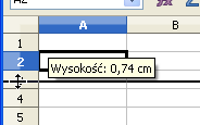 Zmiana szerokości kolumny i wysokości wiersza Jeśli wpisywany tekst nie mieści się w kolumnie, możemy dostosować szerokość kolumny do długości tekstu.