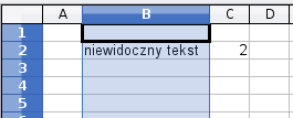 Zmiana szerokości kolumny i wysokości wiersza Aby dostać się opcji konfiguracyjnych wiersza/kolumny należy kliknąć PPM na literze kolumny lub cyfrze wiersza.