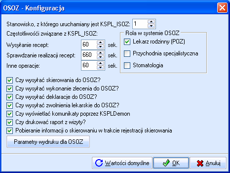 E.4 Po przejściu poprzedniego etapu zostaje wyświetlone okno OSOZ-Konfiguracja, w którym należy uzupełnić odpowiednie elementy.