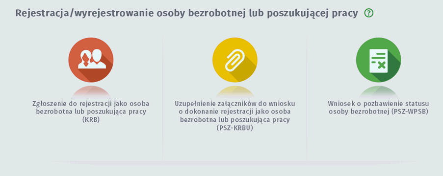 5.3 Zmieniono wygląd strony głównej (przegrupowano wnioski). Został zmieniony wygląd głównej strony modułu praca.gov.pl przed zalogowaniem jak i po zalogowaniu.