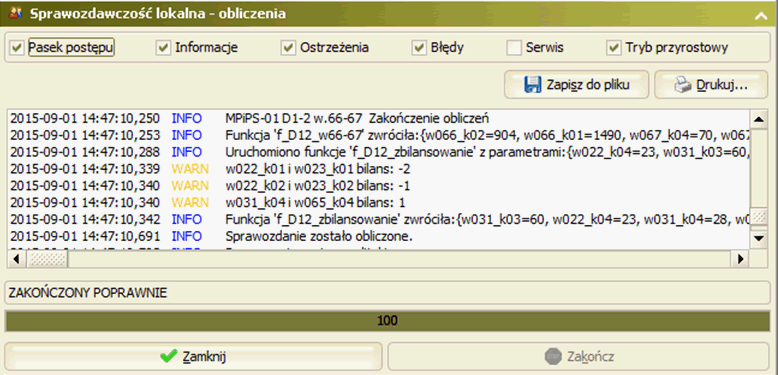 w.1 r.2 obliczenia na podstawie w.11 r.2 w sprawozdaniu za poprzedni okres spr. 7.