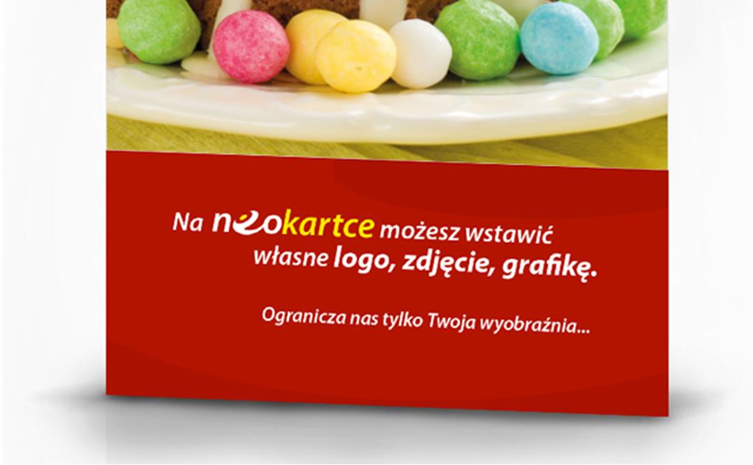KARNET Na pierwszej stronie awersu Neokartki w formie karnetu można umieścić dowolne, logo, grafikę lub tekst. Wewnątrz karnetu można umieścić dowolny tekst.