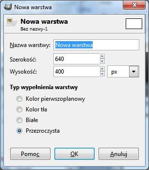 Nazwa nowej warstwy nie ma znaczenia pod względem funkcjonalnym.