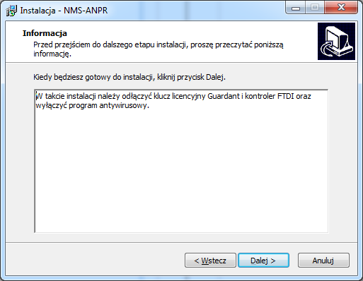 INSTALACJA PROGRAMU NMS ANPR 2.