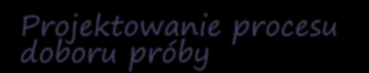 Projkowai procsu doboru próby Okrśli populacji gralj i badaj Okrśli jdoski próby 3 Okrśli wykazu badaj populacji 4 Okrśli liczbości próby 5 Wybór mody doboru próby losowgo ilosowgo Usali ko lub co