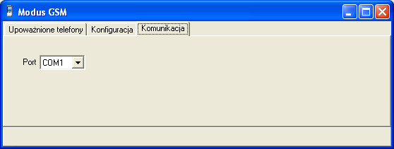 Dwukrotne kliknięcie na ikonę telefonu komórkowego równoznaczne z uruchomieniem aplikacji Modusgsm powoduje przejście do programu konfiguracyjnego oraz wygenerowanie pliku Servgsm.