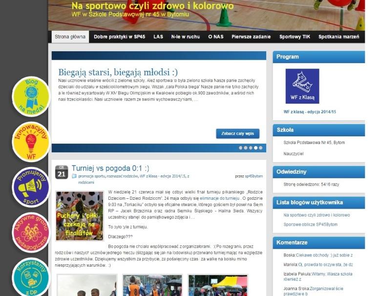 BLOGI 1200 szkolnych blogów w edycji 2014/2015, a w nich: