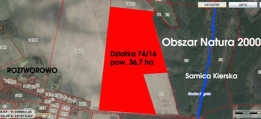 Wizualizacja działki 74/16