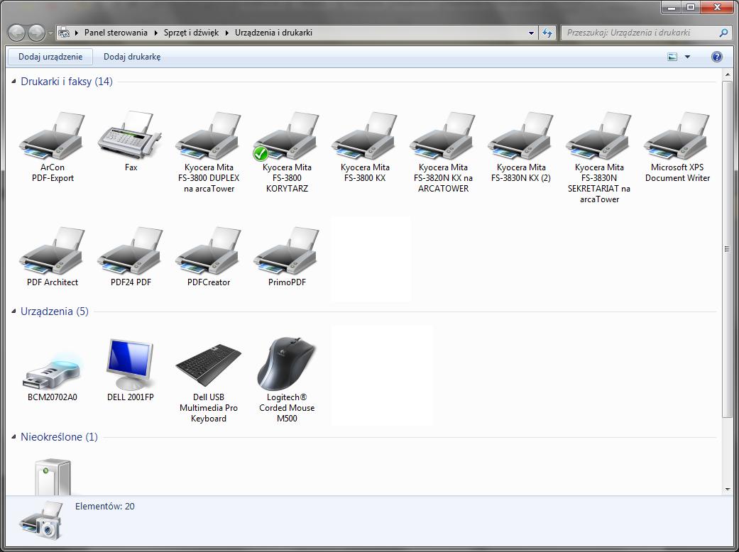 Instalowanie i uruchamianie programu Okno Urządzenia i drukarki 4.
